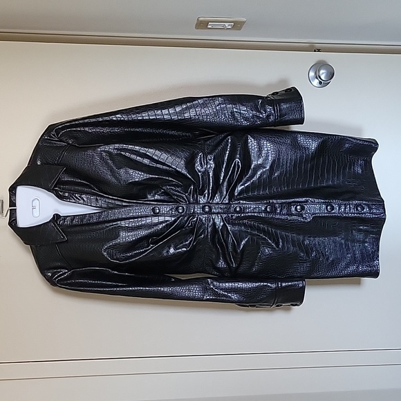 Veronica Beard Echo Ruched Faux-Leather Dress - Picture 3 of 10